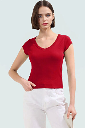 Vücuda Oturan Pamuklu Ribana Bluz Şık ve Rahat Yazlık Uzun Ömürlü Kullanım Trend Tasarım