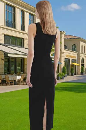 Bodycon Gül Detaylı Örme Abiye Elbise Polyester Yazlık Dayanıklı Malzeme Dayanıklı Malzeme