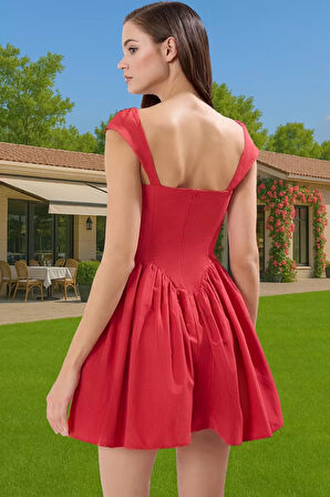 Düğmeli A Kesim Poplin Mini Elbise Yazlık Rahat Şık Özenle Seçilmiş Özel Tasarım Mükemmel Uyum