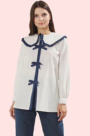 Kadın Pamuk Polyester Regular Kalıp Uzun Kollu Gömlek Modern Tasarım Yaz Aylarının Vazgeçilmezi