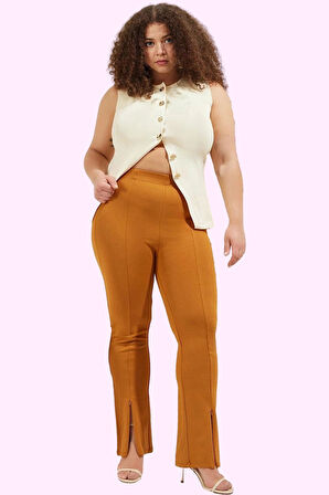 Kadın Büyük Beden Flare Pantolon İspanyol Paça Yüksek Bel Rahat Günlük Yaz Aylarının Vazgeçilmezi