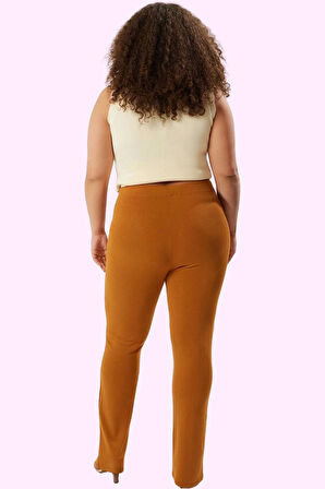 Kadın Büyük Beden Flare Pantolon İspanyol Paça Yüksek Bel Rahat Günlük Yaz Aylarının Vazgeçilmezi