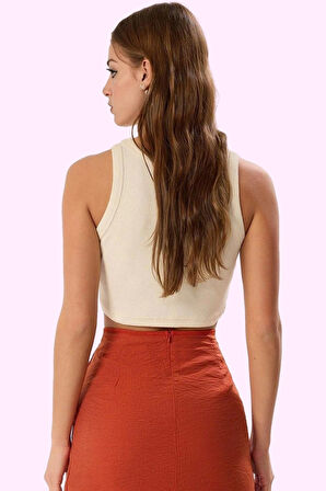 Kadın Yazlık Keten Görünümlü Mini Etek Düz Desenli Sarong Stil Rahat Yaz Aylarının Vazgeçilmezi