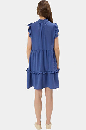 Şık Mini Elbise Aerobin Dokuma Polyester Düz Kesim Rahat Yazlık Zarifane Tasarım Kullanım