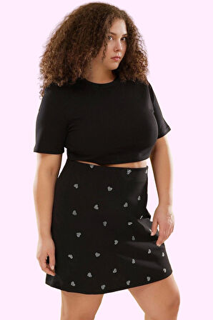 Büyük Beden Kadın Yazlık Mini Etek Polyester Finike Dokuma A line Şık Yaz Aylarının Vazgeçilmezi