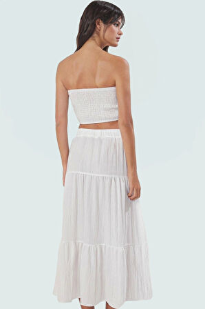 Rahat ve Şık Bluz Etek Takım 99 Polyester Yazlık Plaj Modası Özenle Seçilmiş Özel Tasarım