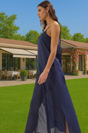 Yazlık Plaj Elbisesi %100 Pamuk Maxi Vual Dokuma Modern Stil Özel Tasarım Dayanıklı Malzeme