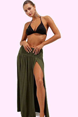 Kadın Viskoz Örme Maxi Etek Yazlık Plaj Giyim Tarzı Günlük Kullanım Yaz Aylarının Vazgeçilmezi