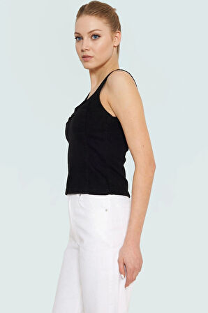 Rahat Stretch Denim Bluz Renk Kalp Yaka Casual Tarz Pamuklu Seçkin Malzeme