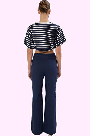 Kadın Bootcut Pantolon; Pamuk Geniş Paça Yüksek Bel Günlük Stil Yaz Aylarının Vazgeçilmezi