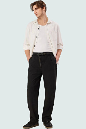 Erkek Modern Boru Paça Pantolon Casual Dokulu Gofre Kumaş Yaz Aylarının Vazgeçilmezi