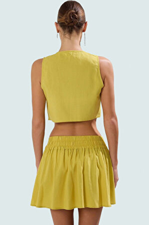 Plaj Şıklığı İçin Pamuk Bluz Etek Takımı 2 Parça Yazlık Set Şık Görünüm Özenle Seçilmiş