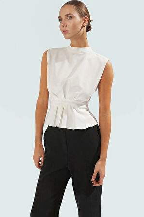 Fitted Bisiklet Yaka Bluz Nefes Alan Polyester Kumaştan İş Giysisi Rahat Ve Şık Modern Stil