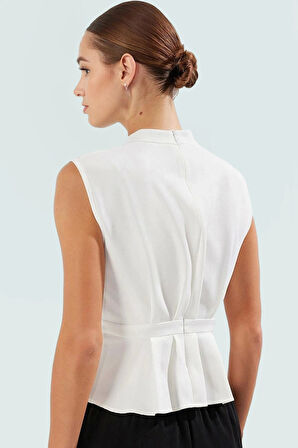 Fitted Bisiklet Yaka Bluz Nefes Alan Polyester Kumaştan İş Giysisi Rahat Ve Şık Modern Stil