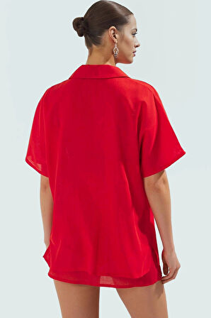 Yazlık Plaj Takımı Pamuklu Dokuma Gömlek Etek Şık ve Rahat Uzun Ömürlü