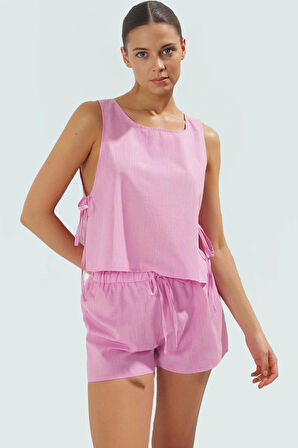 Şık Plaj Takımı Flamlı Pamuk Bluz Şort Yaz İçin Mükemmel Seçim Konforlu Kesim Rahat Ve