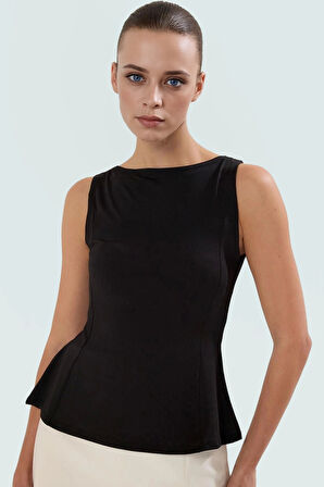 Rahat ve Şık Peplum Bluz %92 Polyester %8 Elastan Micro Örme Kumaş Trend Tasarım