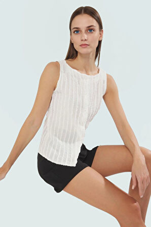 Polyester Elastan Gofre Örme Bluz Renk Kayık Yaka Günlük Casual Trend Tasarım Özel