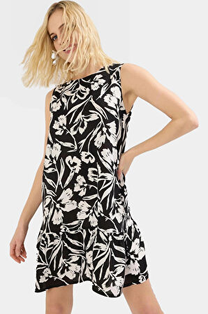 Rahat ve Şık Mini Elbise  Viskoz Shift Kalıp 90cm Boy Seçkin Malzeme