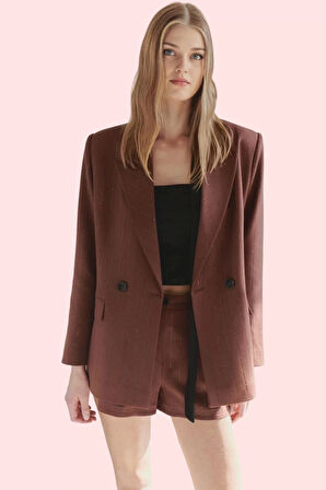 Kadın Yazlık Kısa Şort Baskılı Poliviskon Dokuma Geniş Paça Yüksek Bel Şık Tasarım Günlük Kullanım