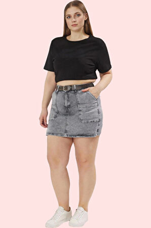 Kadın Büyük Beden Denim Şort Etek; Yüksek Bel Kısa Boy Günlük Stil Yaz Aylarının Vazgeçilmezi