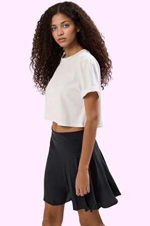 Kadın Günlük Mini Etek Normal Bel Renk Asimetrik Kesim Modal Hafta Sonu Yaz Aylarının Vazgeçilmezi