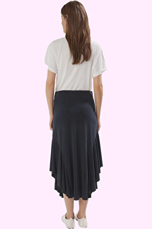 Kadın Örme Midi Etek Modal Polyester Yazlık Casual Fırfırlı Günlük Kullanım Modern Tasarım