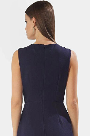 Dokuma Polyester Mini Elbise A Line Kesim Bisiklet Yaka 88 cm Boy Rahat Ve Şık Yüksek Kalite