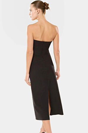 Vücudu Saran Midi Elbise 88% Polyester 12% Elastan Bodycon Özenle Seçilmiş Modern Stil