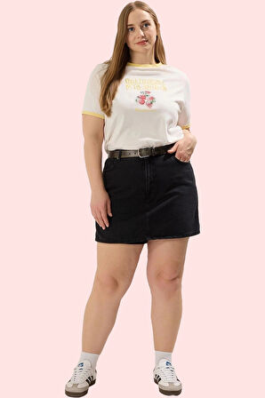 Kadın Denim Şort Etek Pamuk Geniş Paça Yüksek Bel Yaz Kombinleri Günlük Kullanım Hafta Sonu