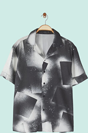 Erkek Dokuma Kumaş Gömlek Regular Fit Kısa Kollu Viskoz Yazlık Günlük Kullanım Özel Günler