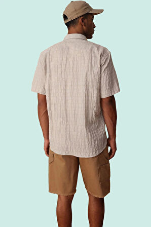 Erkek Yazlık Kısa Kollu Gömlek Ekose Desen Apaş Yaka Pamuk Rahat Kalıp Yaz Aylarının Vazgeçilmezi