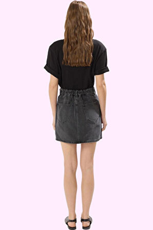 Kadın Yazlık Denim Mini Etek Pamuk Rahat A line Kesim Günlük Kullanım Yaz Aylarının Vazgeçilmezi