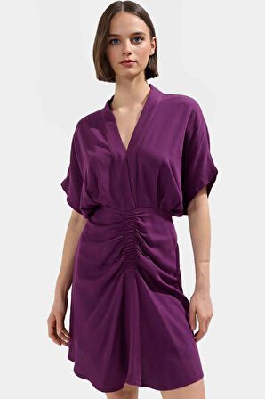 Rahat Viskoz Mini Elbise A Line Yazlık Dokuma Kumaş Kaliteli İşçilik Günlük Kullanım İçin