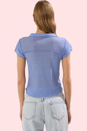 Kadın Polyester Gömlek Fitted Kalıp Kısa Kollu Yaka Yazlık Günlük Yaz Aylarının Vazgeçilmezi