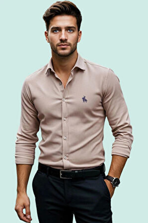 Erkek Klasik Gömlek Uzun Kollu Smart Tasarım Nefes Alan Kumaş Günlük Şıklık Kaliteli Malzeme