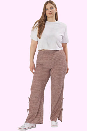 Kadın Polyester Geniş Paça Pantolon Yüksek Bel Casual Stil Günlük Kullanım Kaliteli Malzeme