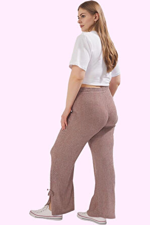 Kadın Polyester Geniş Paça Pantolon Yüksek Bel Casual Stil Günlük Kullanım Kaliteli Malzeme