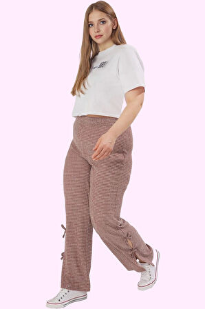 Kadın Polyester Geniş Paça Pantolon Yüksek Bel Casual Stil Günlük Kullanım Kaliteli Malzeme