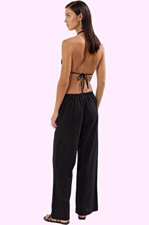 Kadın Flamlı Pamuk Dokuma Pantolon Nefes Alabilir Kumaş Beachwear Yaz Aylarının Vazgeçilmezi