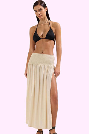 Kadın Crinkle Dokuma Maxi Etek Yazın Rahatlığı ve Şıklığı Bir Arada Yaz Aylarının Vazgeçilmezi