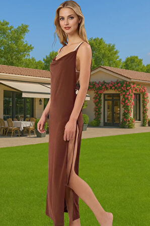 Şık Kadın Maxi Elbise Örme Kumaş Bodycon Plaj Elbisesi Yaz Özenle Seçilmiş Dayanıklı Malzeme