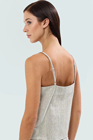 Yazlık Plaj Takımı Nefes Alabilir Pamuklu Bluz ve Şort Püskül Detaylı Dayanıklı Malzeme