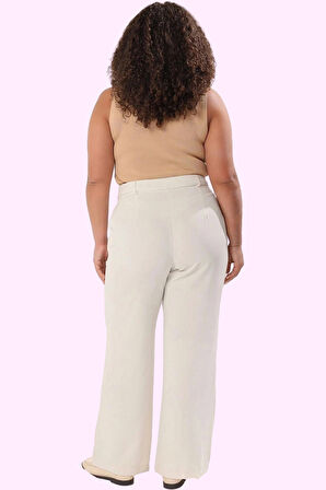 Kadın Finike Dokuma Uzun Boy Pantolon Yüksek Bel Geniş Paça Günlük Ve İş Dayanıklı Malzeme