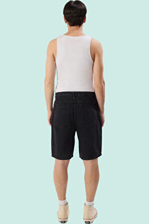 Erkek Geniş Paça Denim Şort Pamuk Fermuarlı Yaz için İdeal Günlük Kullanım Kaliteli Malzeme