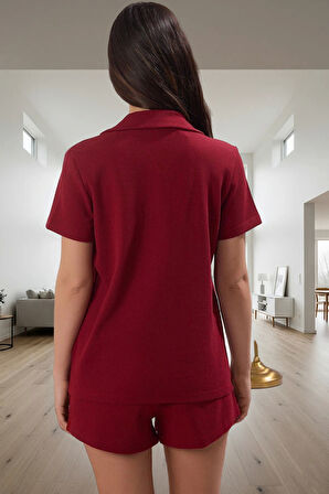 2'li Pijama Takımı Şortlu Kurdele Detaylı Yazlık Modern Stil Mükemmel Uyum Yüksek Kalite