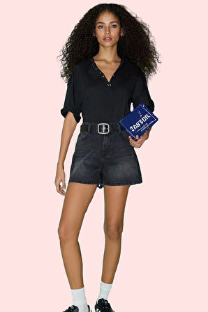 Kadın Yazlık Kısa Boy Denim Şort Pamuk Geniş Paça Günlük Kullanım Yaz Aylarının Vazgeçilmezi