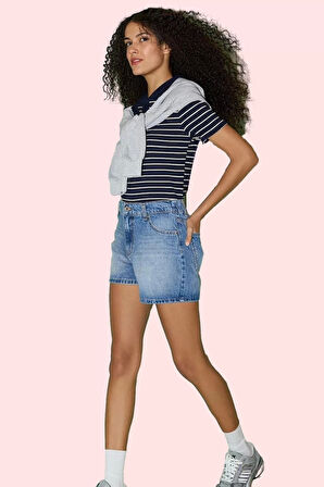 Kadın Yazlık Kısa Boy Denim Şort Pamuk Geniş Paça Günlük Kullanım Yaz Aylarının Vazgeçilmezi