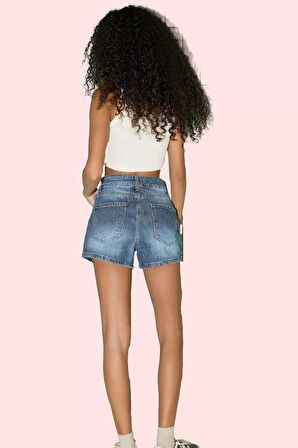 Kadın Denim Şort Pamuk City Short Kalıp Rahat Yazlık Günlük Hafta Sonu Yaz Aylarının Vazgeçilmezi