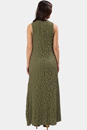 Yazlık Kolsuz Örme Elbise A line Kesim Bisiklet Yaka 135 cm Yüksek Kalite Rahat Kullanım